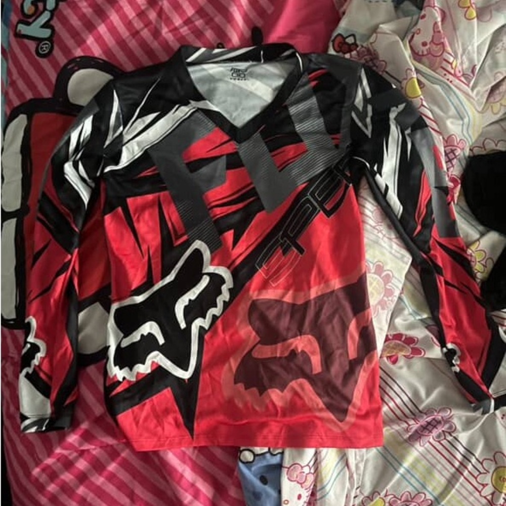 Fox  Red and Black Graphic Jersey